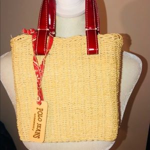 Ralph Lauren polo straw handbag